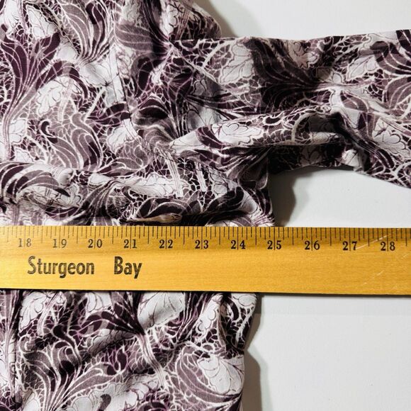 COLDWATER CREEK Women’s Plus 2X Purple Floral Cotton Blend Shirt Blouse No iron - Picture 8 of 10